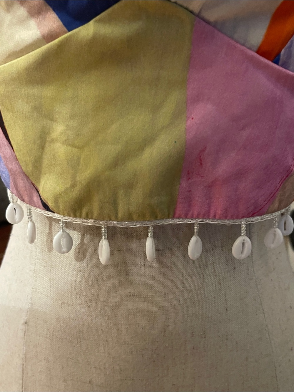 Zara Multicolor Abstract Shell-Trim Crop Top - Picture 8 of 10
